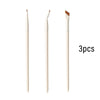 A set of three precision angled eyeliner and eyebrow makeup brushes shown vertically.