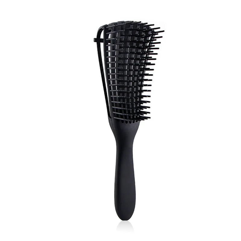 Peigne anti-emmêlement noir à dents fines pour massage du cuir chevelu