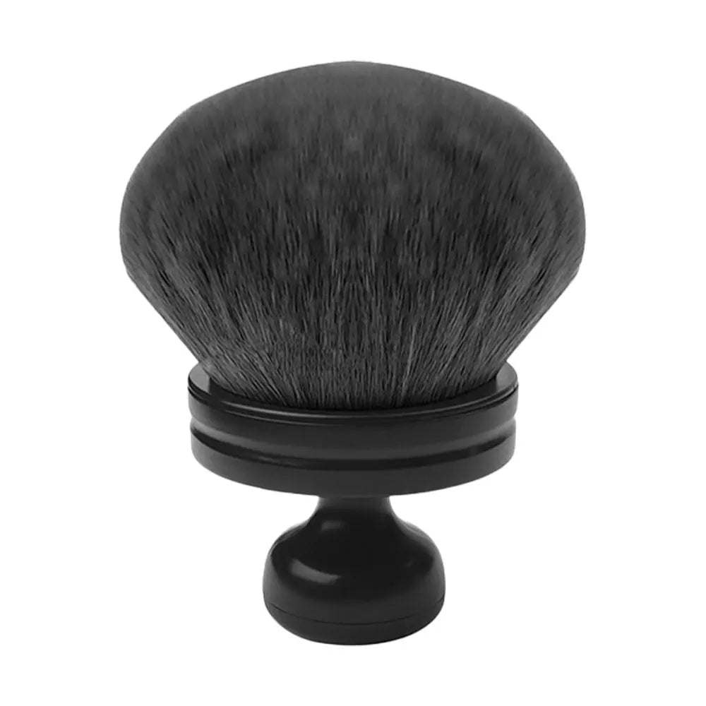 Pinceau de maquillage noir, grand, avec ferule et poils arrondis.