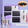 Ensemble de clusters et outils pour extensions de cils DIY, incluant faux cils et produits adhésifs