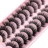 Plateau en plastique rose rempli d'un ensemble de faux cils de renard noirs.