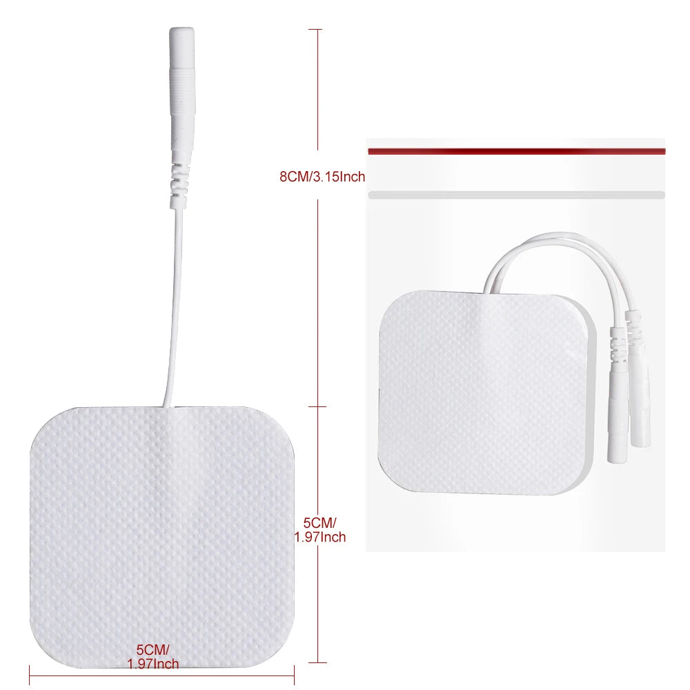 Pads d'électrode réutilisables non tissés blancs avec fils et mesures
