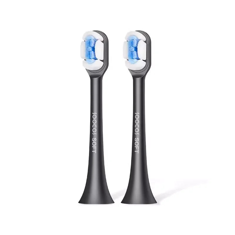 Two precision replacement brush heads for sonic toothbrushes shown against a white background.