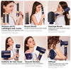 A set of hair styling tools including a round brush, massage brush, air dryer, and smooth nozzles for hair styling.