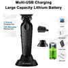 A black multi-USB charging large capacity lithium battery for a trimmer set.