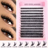 A display of various cluster eyelashes in different lengths and styles for DIY beauty