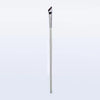 A silver professional angled makeup brush with a pointed tip.
