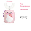 Pink kids sonic electric toothbrush with charging cable and one brush head