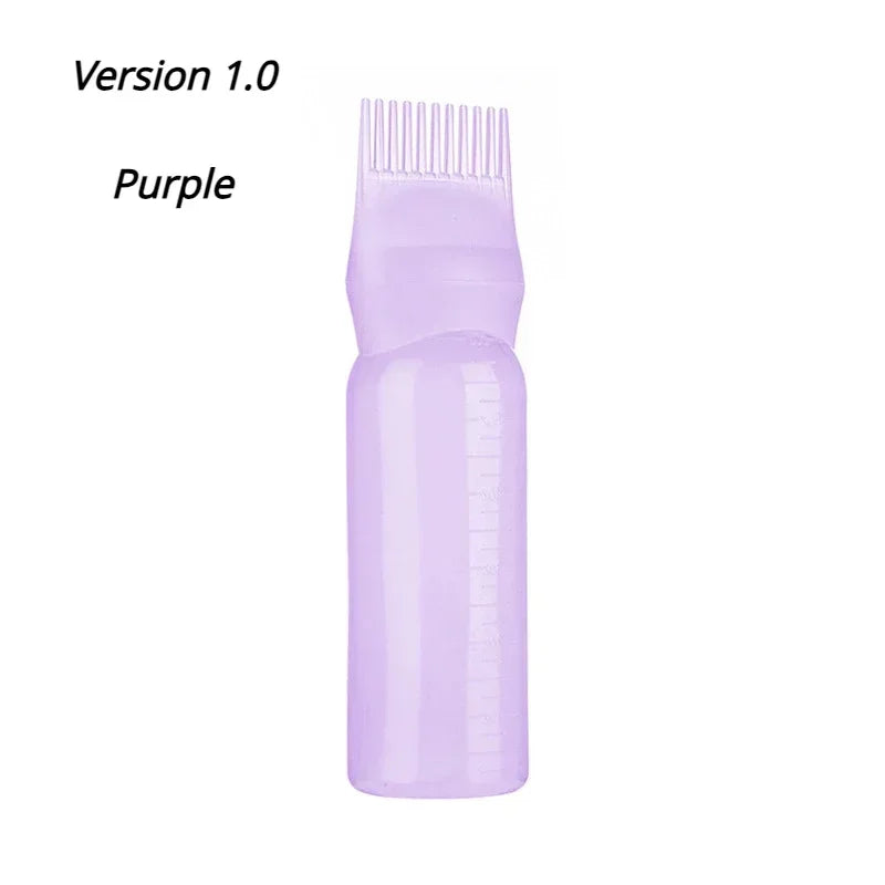 Peigne applicateur de teinture capillaire professionnel en silicone violet.
