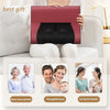 A maroon massage pillow is shown being held, with options for honoring parents, a thoughtful lover, or caring for friends.