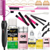 A collection of GOIPLE hair care products including a hot comb, brush, and styling iron.