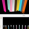 A collection of disposable lip brushes with nylon applicator wands in various bright colors like pink, yellow, blue, and oran