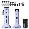 A set of professional multi-function hair grooming tools including clippers, combs, and various grooming attachments.