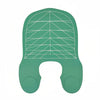 A green reusable silicone hair dyeing cape with a cutting collar and a curved shape.