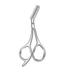Precision stainless steel eyebrow scissors with a comb.