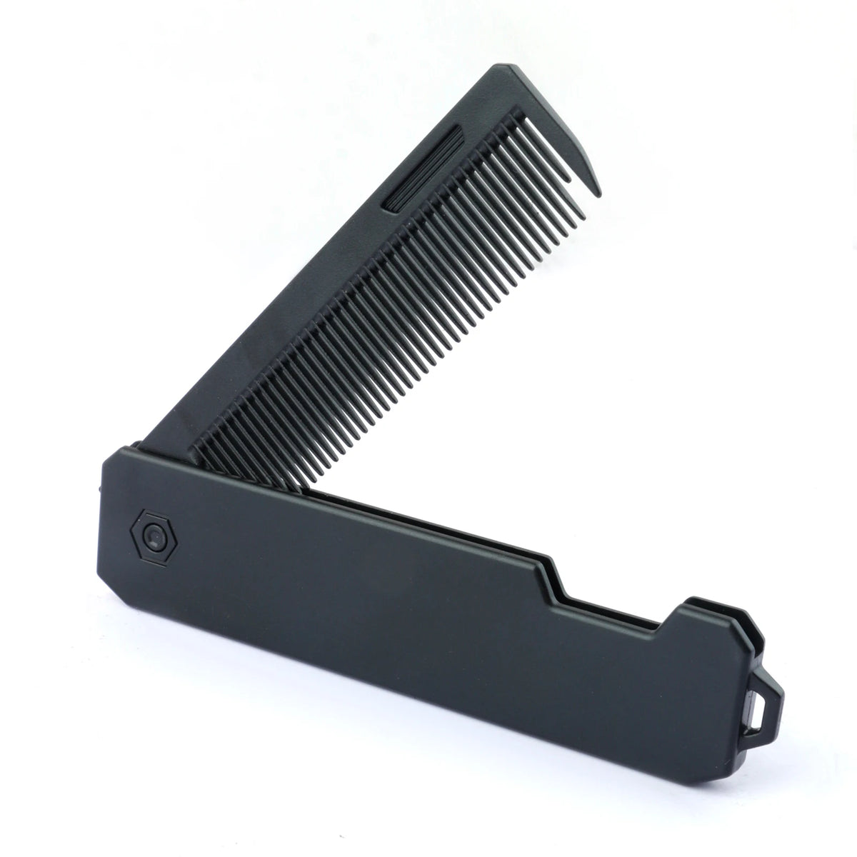 Peigne noir pliable à dents fines pour coiffure de barbe et massage du cuir chevelu