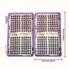 A pair of purple cosmetic cases containing 160 Korean style eyelash clusters for DIY makeup