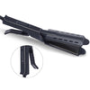 Plancha de pelo de cerámica profesional negra con cable y accesorios