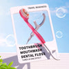A white card displays a pink toothbrush, dental floss, and dental tools under the heading Travel Readiness.