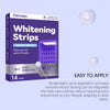 Box of Feimuko Whitening Strips with purple strips and a small circular representation of teeth