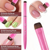 A set of three precision nail brushes including a French tip brush, a nail cleaning brush, and a multi-functional brush.