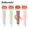 A set of four Lakerain summer lip balms in Vanilla, Mint, Iced Coffee, and Cake flavors shown in tubes.