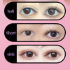 Three examples of eyelash curling techniques: Soft, Short, and sink.