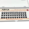 A clear box containing DIY wide stem cluster lashes for natural volume, with lash strips visible inside.