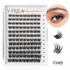 A display of ultra-fine 0.05mm wispy eyelash clusters for eye lash extensions.
