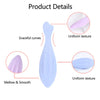 A light purple silicone gua sha roller for facial massage and contouring, showing its smooth curves and uniform texture.
