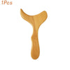 A natural wood gua sha roller shaped like a heart for detox and slimming.
