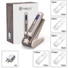 A box and various sizes of Hydra-Pen EMS microneedling pens for at-home skin rejuvenation devices.