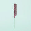 A pink and black anti-static rat tail comb with fine teeth on a silver handle.