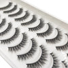 A display of natural 3D mink false eyelashes in a white tray.