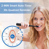 A woman is using a 2 MIN Smart Auto-Timer 30s Quadrant Reminder toothbrush to clean her teeth.