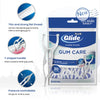 Packaged Oral-B Glide floss picks for gum care showing the Y-shaped handle and pressure controllable design
