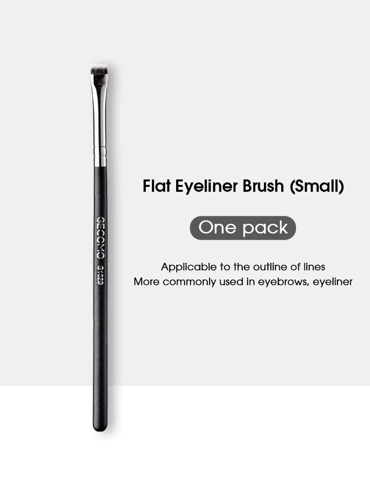 A single black flat eyeliner brush is shown against a white background.
