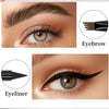 Close-up of an eyebrow and eyeliner application demonstrating the use of a multi-color waterproof eyebrow pen for makeup.