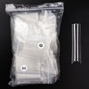A clear plastic bag containing a set of acrylic false press-on nails and a single nail.