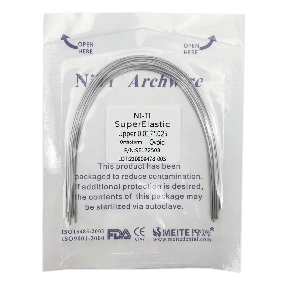 Embalaje del dispositivo ortodóntico de alambre de arco superior SuperElastic NI-TI