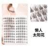Feuille d'extensions de cils individuels pour application DIY, montrant divers styles de cils.