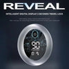 A close-up view of a silver magnetic rotary electric hair shaver for men with a digital display.