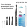 White packing box for a sonic vibration toothbrush with 4 brush heads and 5 gear adjustments