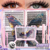 A box of 640 pieces of DIY reusable eyelash clusters kit showing various lash styles and eye closeups