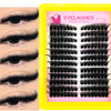 A yellow packaging box displaying faux mink individual lash clusters for DIY eyelash extensions.
