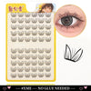 A set of Dingsen Cluster Eyelash Extensions showing various styles and lash types on a clear plastic tray.