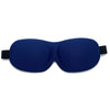A dark blue comfortable 3D sleep mask designed for light blocking.