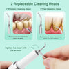 Two replaceable cleaning heads for an ultrasonic electric tooth cleaner, including a pointed and a flat head.