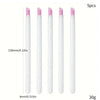 A set of five pink nail art liner brushes with ultra-fine tips.