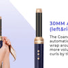 A woman is using a 30mm airhair curler to create voluminous natural smooth curls.